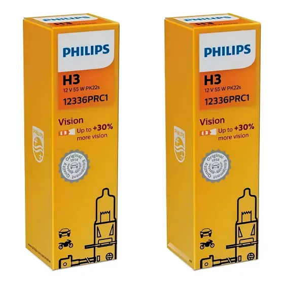 Par de Lâmpadas H3 Philips 12v 55w 12336 Original Halógena - 12336C1-PAR