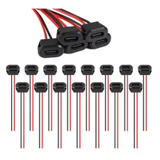 conector de soquete fêmea à prova d'água tipo C 5pcs