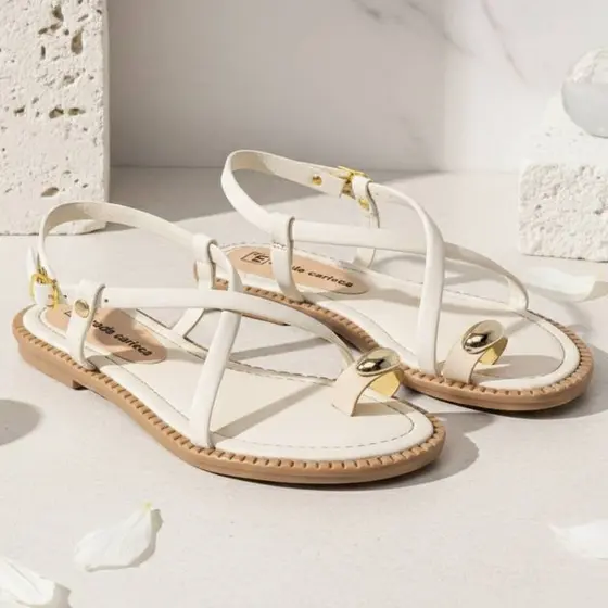 Sandália Rasteirinha Feminina de Dedo com Fivela Super Cofortável e Elegante na Moda - Promoção !