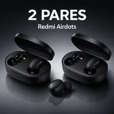 Kit 2 Pares Fone Bluetooth 5.0 TWS Redmi Airdots 2 Sem Fio com Microfone e Case Recarregável