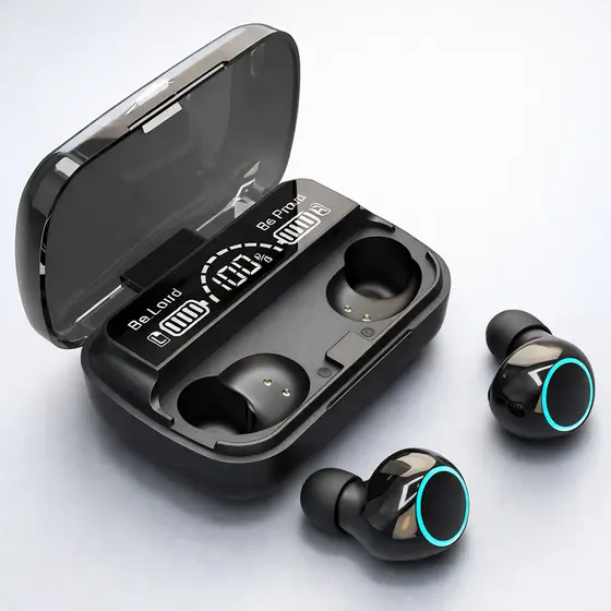 Fone Bluetooth M10 Sem Fio com Case | Som Estéreo e Display LED