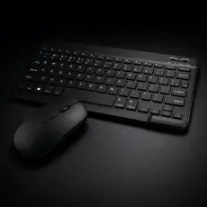 Kit Teclado + Mouse Sem Fio Bluetooth Preto | Compacto Para Notebook, Tablet e Celular