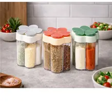Porta Condimentos 5 em 1 Multifuncional – Porta Temperos Cozinha com 5 Compartimentos Sortido