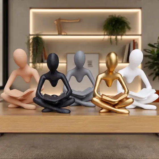Escultura Decorativa Leitura Arte Minimalista Impressa em 3D