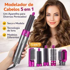 Escova 5 em 1 Secador, Pente, Modelador, Aumenta volume Profissional 110V E 220V