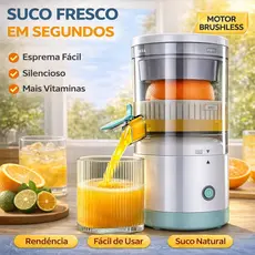 Espremedor Elétrico de Frutas Automático | Laranja, Limão e Multifrutas | Suco Natural Rápido | Elétrico Silencioso