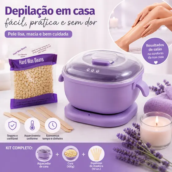 Aquecedor de Cera Dobrável Silicone Bivolt Rosa e Roxo