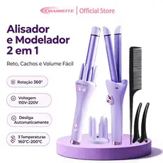 MAIMEITE Alisador e Modelador 2 em 1 26mm Modelador Automático De Cachos 160-200°C Aquecimento Rápid  110v e 220v Bivolt