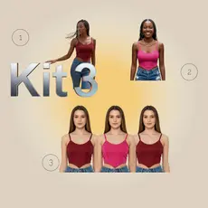 KIT 3 CROOPEDS CORAÇÃO \CROOPED FEMININO\CROOPED LURÉX