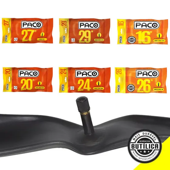 Camara De Ar de Bicicleta Aro 16 20 24 26 27 29 Bico Valvula Grossa Mtb Urbana Passeio Grau