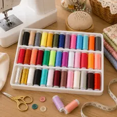 Pacote de Linha com 10 rolos cores variados costura tecido alfaiataria