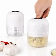 Mini Processador Triturador Sem Fio Elétrico De Alimentos Para Legumes Alho Gengibre 250ML BRANCO