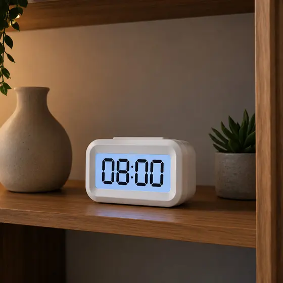Relógio Portátil Digital – Mesa, LED LCD Brilhante, Compacto
