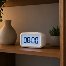 Relógio Portátil Digital – Mesa, LED LCD Brilhante, Compacto