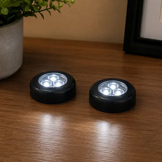 2 Peças Mini luminária De Led Forte De Torque Sem Fio Spot 3 leds /Luz De Parede