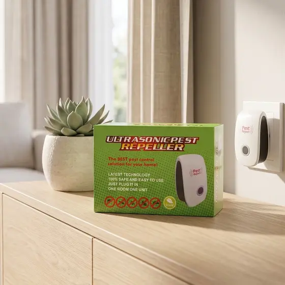 kit 2  Repelentes Eletrônicos Ultrassônicos Ratos Baratas Insetos Pragas Bivolt Tomada Seguro Para Pets