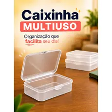 Mini Caixa Organizadora com Tampa Plástica Transparente Pequena Porta Joias Photocards Caixinhas