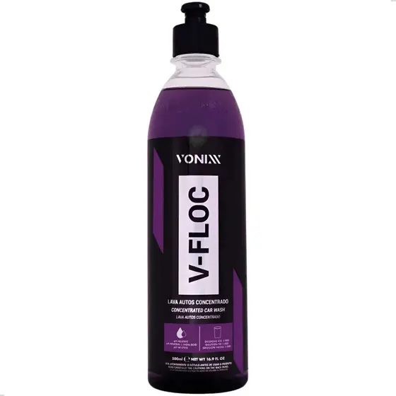 V-Floc Shampoo Automotivo Concentrado 500ml Shampoo Neutro Vonixx Brilho Intenso Shampoo Vonixx