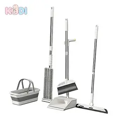 Kit Completo de 7 Peças para Limpeza Vassoura + Rodo + Pá +balde e Rodo Conjunto de esfregão -S7