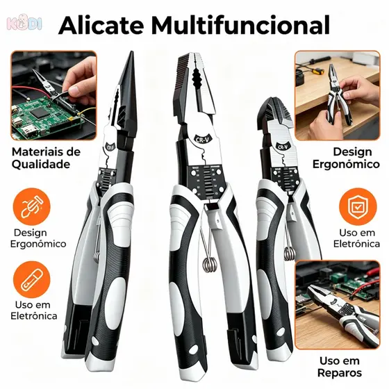 Alicates Multifuncionais Profissional - Alicate de Bico, Alicate Universal Multifuncional,Alicate de Corte Diagonal -F18