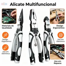 Alicates Multifuncionais Profissional - Alicate de Bico, Alicate Universal Multifuncional,Alicate de Corte Diagonal -F18