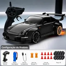 Carrinho Controle Remoto Drift 4x4 Alta Velocidade RC 2.4G Bateria Luzes Brinquedo Presente 1:24