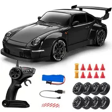 Carrinho de Controle Remoto Drift 2.4G 4x4 20 km/h com Rodas Extras e Bateria Recarregável