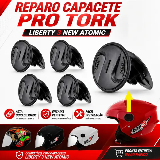 Kit botão Reparo Viseira Capacete Pro tork New Libert 3 aberto New Atomic Coquinho 1/2/5/10 Par