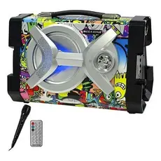 Caixa Karaokê 20 Watts Rms Com Bluetooth / Usb / Fm Cor Azul