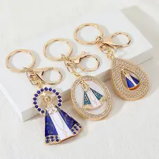 kit 1/3/6 Chaveiro De Metal avançado Delicado Com Strass Maria/Modelo aleatorios