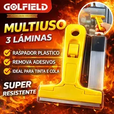 Raspador Resistente de Tinta, Cola, Adesivo, Box do Banheiro com 3 lâminas Golfield