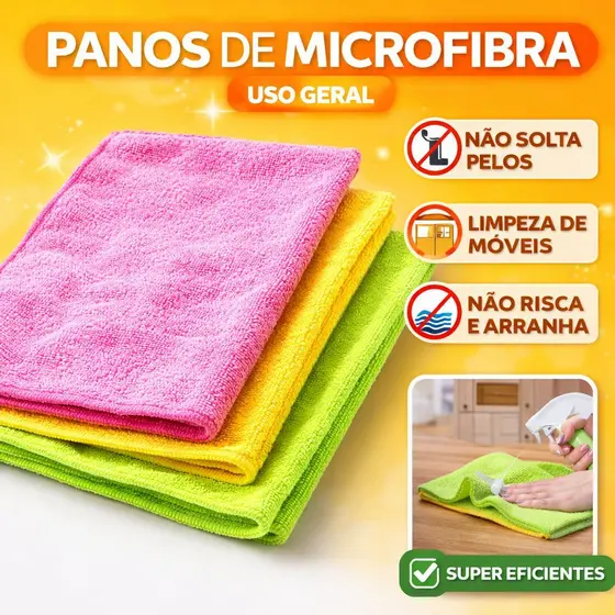 Pano Microfibra 35x35cm Rayco Não solta fiapo e com Alta absorção
