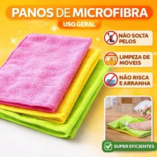 Pano Microfibra 35x35cm Rayco Não solta fiapo e com Alta absorção