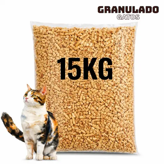 Areia Granulada Premium para Gatos 15kg Super Absorvente Anti Odor Econômica