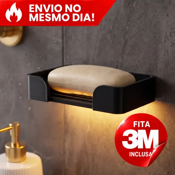 Suporte Saboneteira Parede Autoadesiva 3M Porta Sabão Drenagem Organizador Banheiro Cozinha Lavanderia