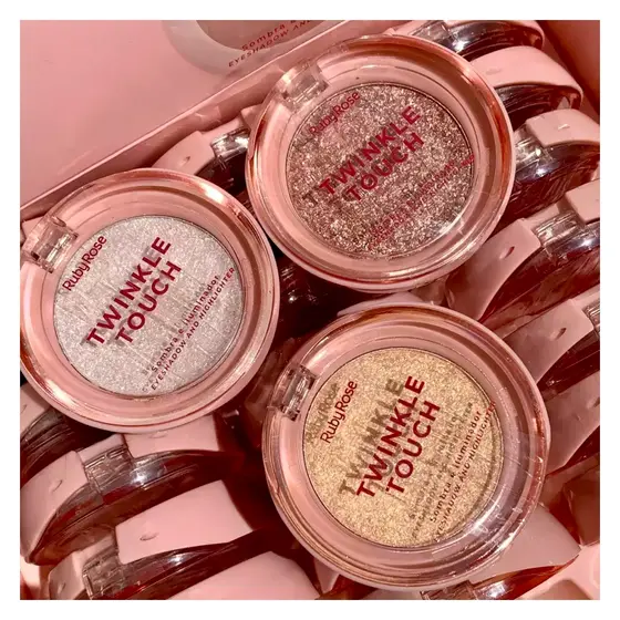 Sombra e Iluminador Twinkle Touch Linha Rosa by Ruby Rose Efeito Glow