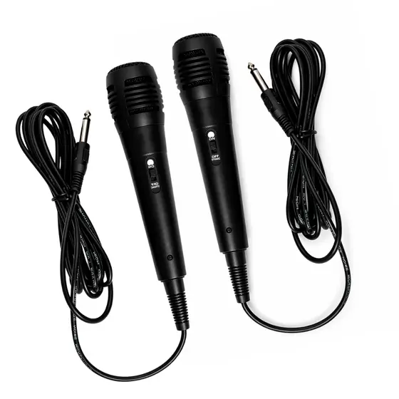 Kit Microfone Profissional Com 2 Unidades Com Fio Dinâmico
