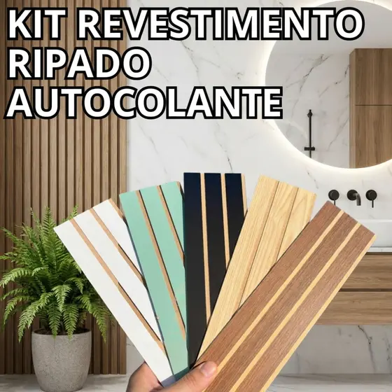Kit ATÉ 200 Placas Painel Ripado Decorativo MDF 45x11 Premium - KITS DIVERSOS - ENVIO IMEDIATO