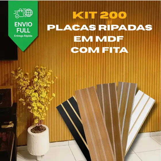 Kit ATÉ 200 Placas Para Painel Ripado MDF 45x11 De Alta Qualidade - VARIOS KITS - ENVIO FULL