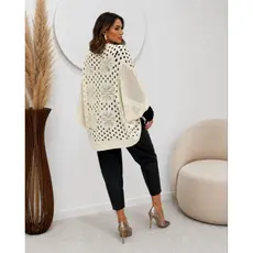 CASACO CASULO CAPA KIMONO RENDADO INVERNO TRICOT ELEGANTE ÚNICO 40 ao 48