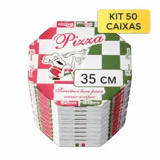 KIT 50 Caixas De Pizza N° 35 Oitavada Branco, Reforçada e Profissional.