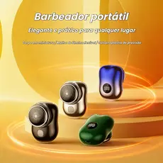 Kit Mini Barbeador Elétrico Portátil, À Prova D'água, Carregamento Tipo-C, Aparador de Barba de Bolso
