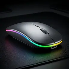 Mouse Wireless Bluetooth 5.2 RGB Silencioso Recarregável Pronta Entrega