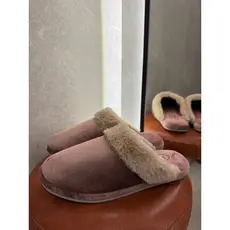 CHINELO PANTUFA FEMININO LEFFA PELUCIADO ANTIDERRAPANTE CONFORTÁVEL INVERNO NUDE