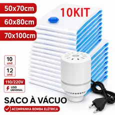 Kit 12 Saco À Vacuo 100x70cm Organização Otimização De Espaço