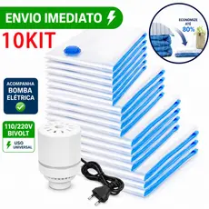 Kit 12 Saco à Vácuo Vários Tamanhos para Guarda Roupa Organização Mala Viagem Limpeza
