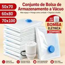 Kit 12 Saco a Vacuo Organização de Roupas Mala Viagem Guarda Roupas