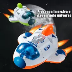 Kit Brinquedo Espacial Foguete Nave Astronauta Carrinho Inércia Educativo Presente Menino Menina Kit