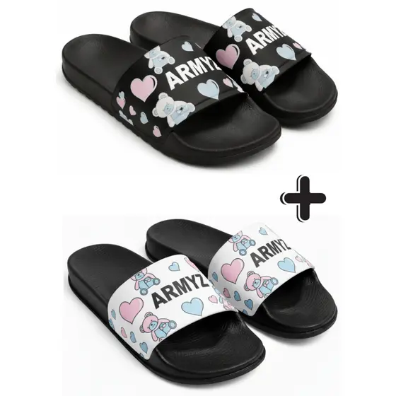 Kit 2 Pares Chinelo Slide Feminino Confortável Antiderrapante Leve