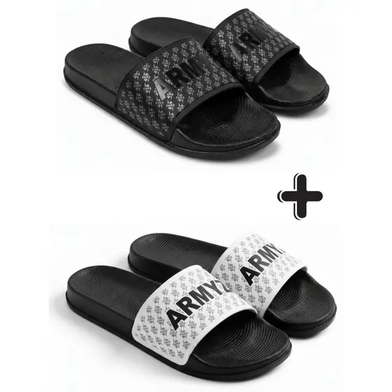 Kit 2 Pares Chinelo Slide Masculino Macio Casual Resistente e Estiloso